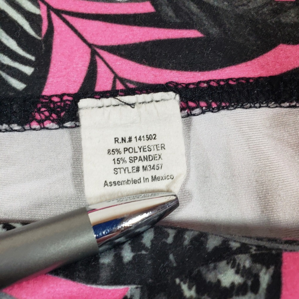 EVCR Tropical Leaf Print High‎ Waist Leggings Size L - Picture 3 of 6